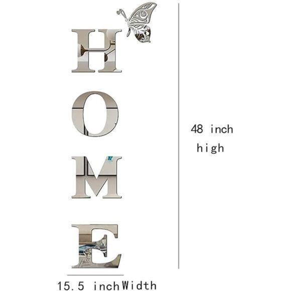 Home Wall Decor Letter Signs Acrylic Mirror Wall Stickers Wall Decorations - Picture 6 of 7